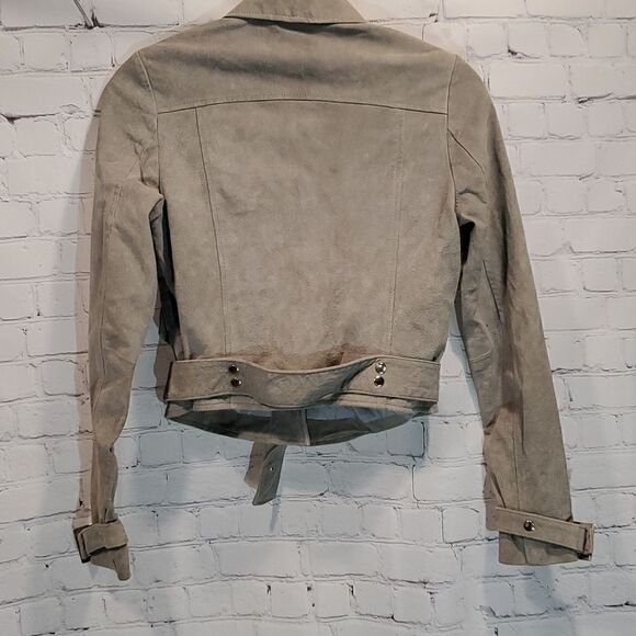Silence and noise gray leather moto jacket - Picture 9 of 10
